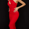 Robe Corset Midi Rouge