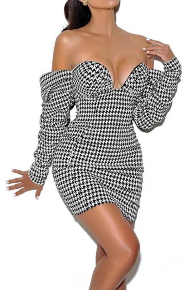 Robe corset bustier à carreaux