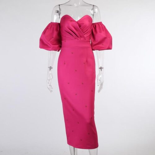 Robe Longue <br> Rose Corset