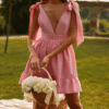Robe corset rose pâle