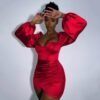 Robe Corset <br> Courte Rouge