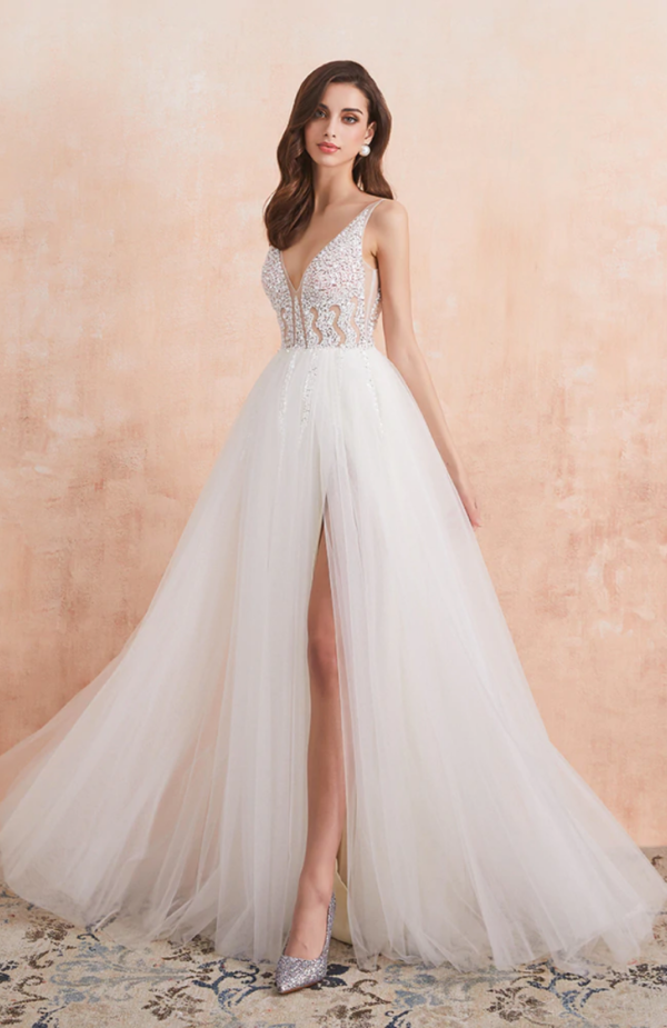 Robe de Mariée <br> Corset Transparent