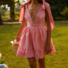Robe corset rose pâle