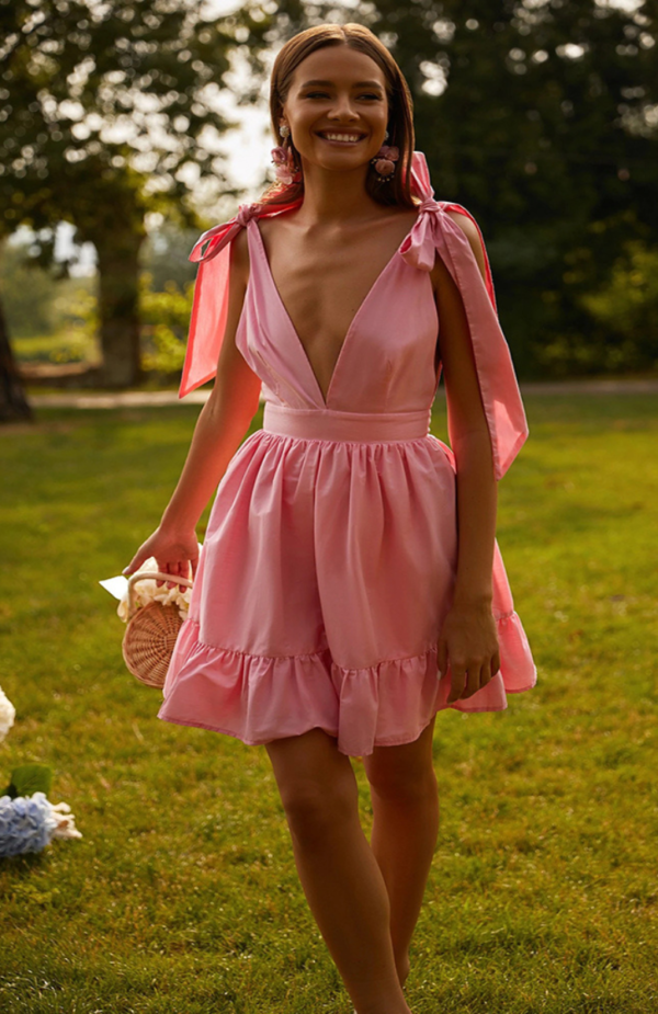 Robe corset rose pâle