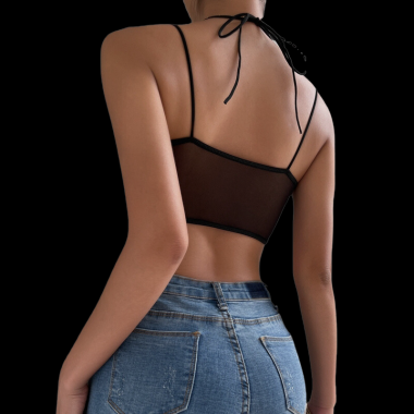 Top Corset Noir Femme