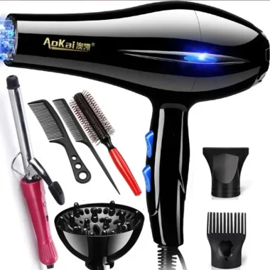 Sèche-cheveux professionnel puissant, séchage rapide