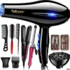 Sèche-cheveux professionnel puissant, séchage rapide