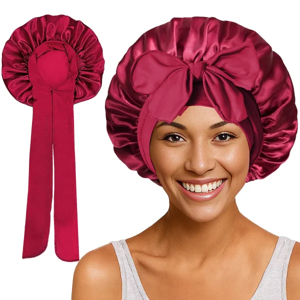 S0b239ad175c3413c9e450fa8f72deabbt-1.webp Bonnet de nuit en satin à longue queue pour femme