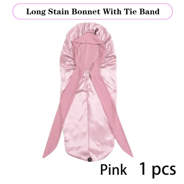 S0eff4b23b5c84ea9adab4ca79a411405u.webp Bonnet long en satin uni extra large avec long lien