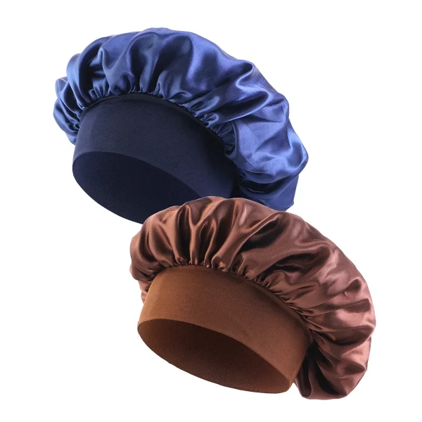 S1dfc587bd1884fcab8d7e40e95f0f16fP.webp Nouveau bonnet de nuit en satin à large bord