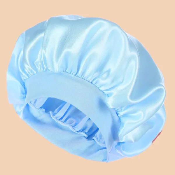 S3b37b3b76a28463fadb8a8d7742b907dw.webp Bonnet de douche en Satin solide à large bord