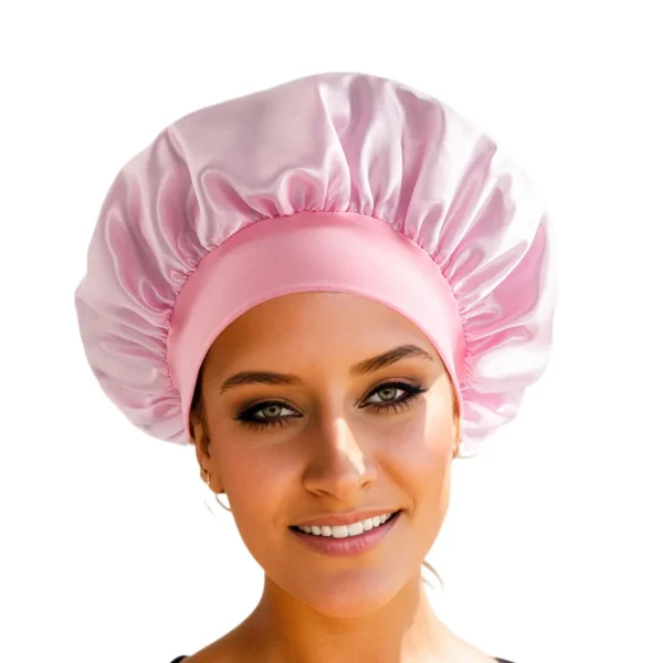 S5e66b5458b164bbfa86756192911f2faS.webp Nouveau bonnet de nuit en satin à large bord