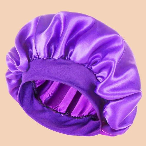 S756b61f56278437c85d14e8012e22cb0I.webp Bonnet de douche en Satin solide à large bord