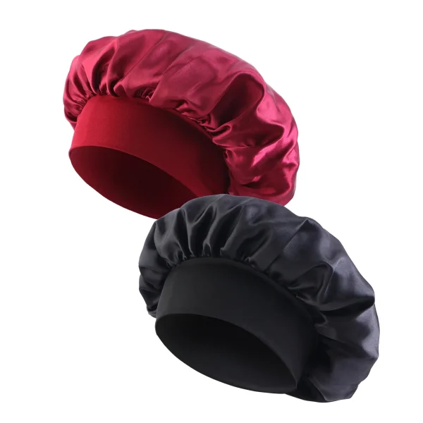 S76c7e7f96e6e4fb2876f1d50aa6d0932C.webp Nouveau bonnet de nuit en satin à large bord