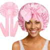 S83d5c9e395044482bcec1dd0f75f185dX-1.webp Bonnet de nuit en satin à longue queue pour femme