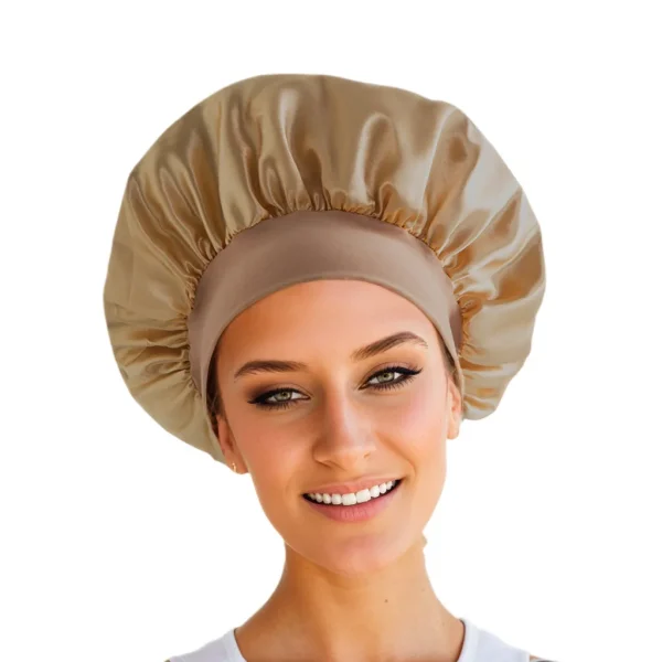 S87ae0ef952514f88b56003ee1ecd4d06u.webp Nouveau bonnet de nuit en satin à large bord