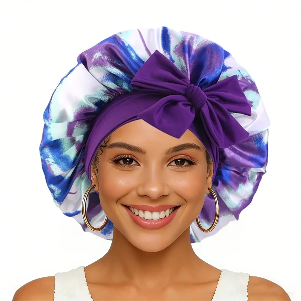 S94e32f042f8c4ee69dcbde205dfe9e38Q.webp Bonnet de nuit en satin pour femme