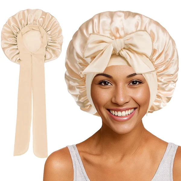 S9ce9b226e0784df9941ed393cee6e9562-1.webp Bonnet de nuit en satin à longue queue pour femme