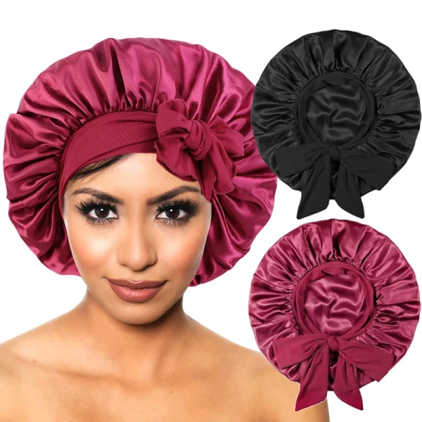Sa201573499b643a19d5ff8dce8462a0fC.webp Nouveau bonnet de nuit en satin pour femme
