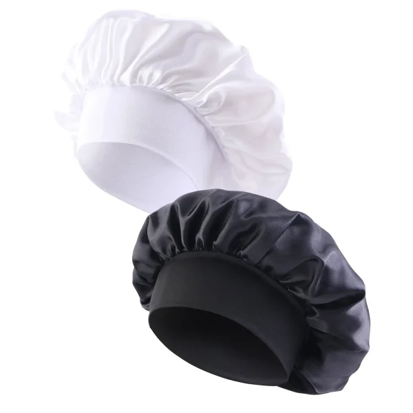 Sa574bbe3ef6648f6b603762ef03c7336t.webp Nouveau bonnet de nuit en satin à large bord