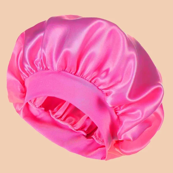 Sb3b4b77fa8ec4f5da682d337e0dc425as.webp Bonnet de douche en Satin solide à large bord