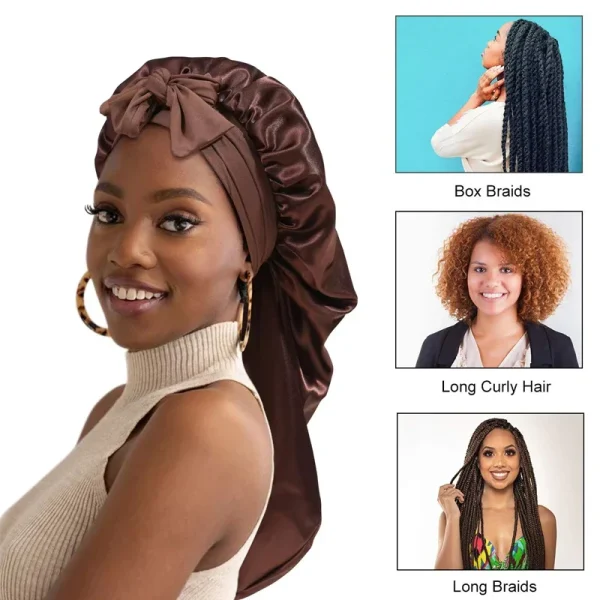 Sc301c1f61ac3423390b2770861422a354.webp Bonnet long en satin uni extra large avec long lien