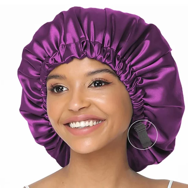 Sd548ad4fd4ce48d0b3e385c49180509ez.webp Bonnet de nuit en satin avec boucle invisible réglable