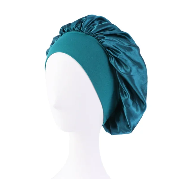 Se3fce28a9fe04872bc10ffcbe329897b1.webp Nouveau bonnet de nuit en satin à large bord