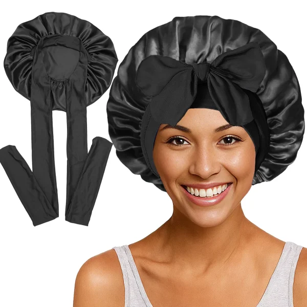 Sf45b712d5fb54761a6d93708ef58eb8fV-1.webp Bonnet de nuit en satin à longue queue pour femme