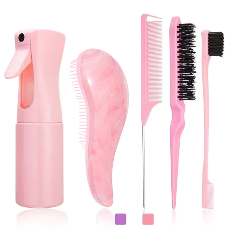 Kit de soins capillaires 5 pièces : brosse antistatique douce
