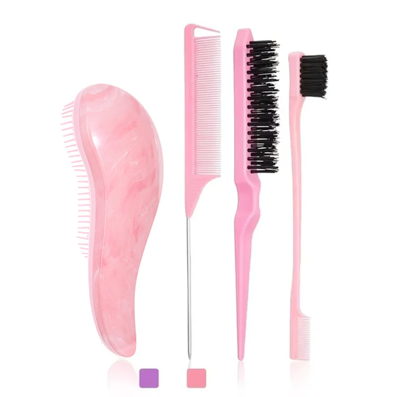 Kit de soins capillaires 5 pièces : brosse antistatique douce – Image 2