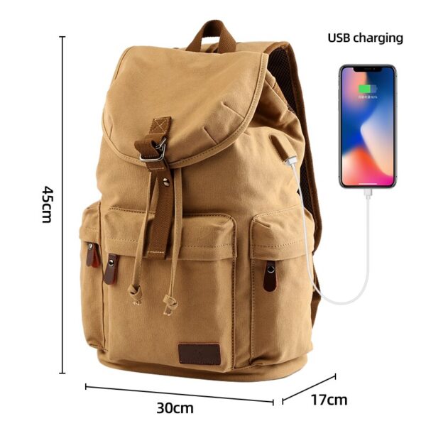 Sac à dos homme toile beige