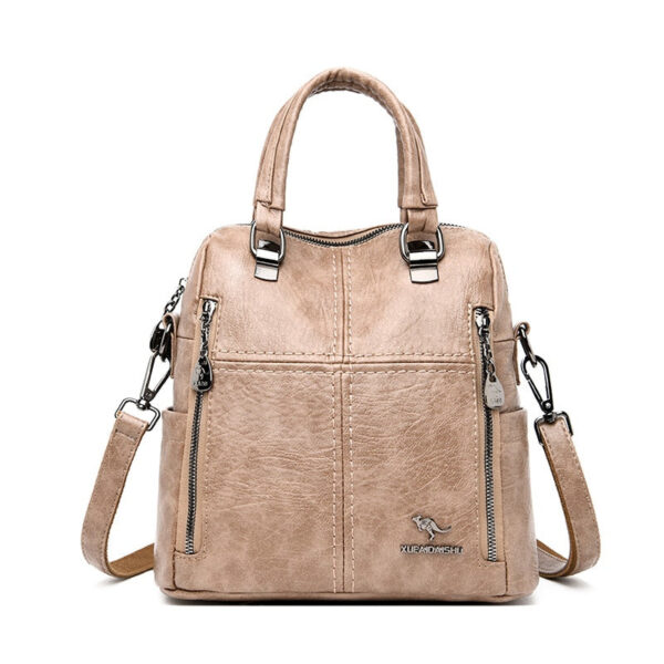 Sac à dos beige simili cuir vintage