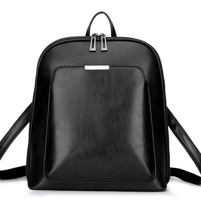 Sac à dos femme simili cuir noir élégant – Image 2