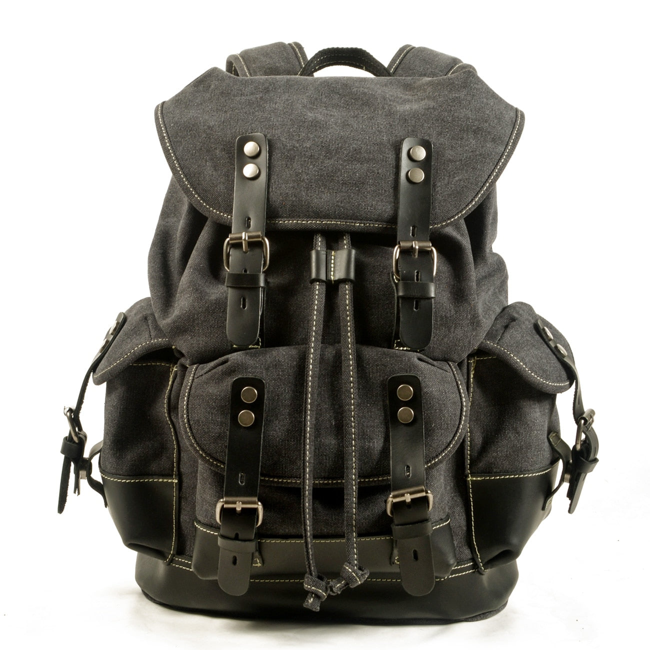 Sac à dos toile et cuir bohème – Image 2
