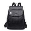 Sac à dos simili cuir noir femme de ville
