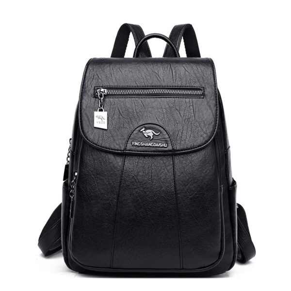 Sac à dos simili cuir noir femme de ville