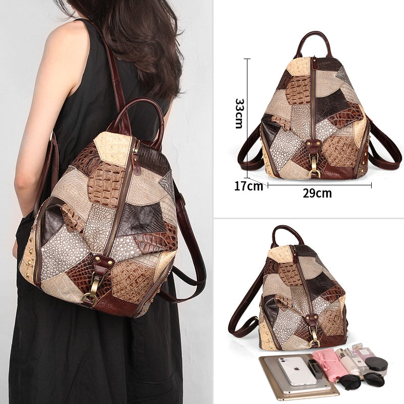 Sac à dos cuir femme vintage – Image 2