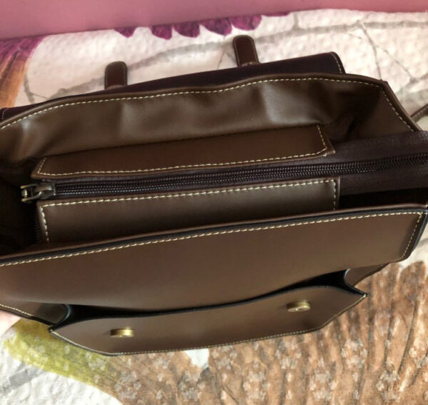 Sac à dos noir simili cuir forme cartable