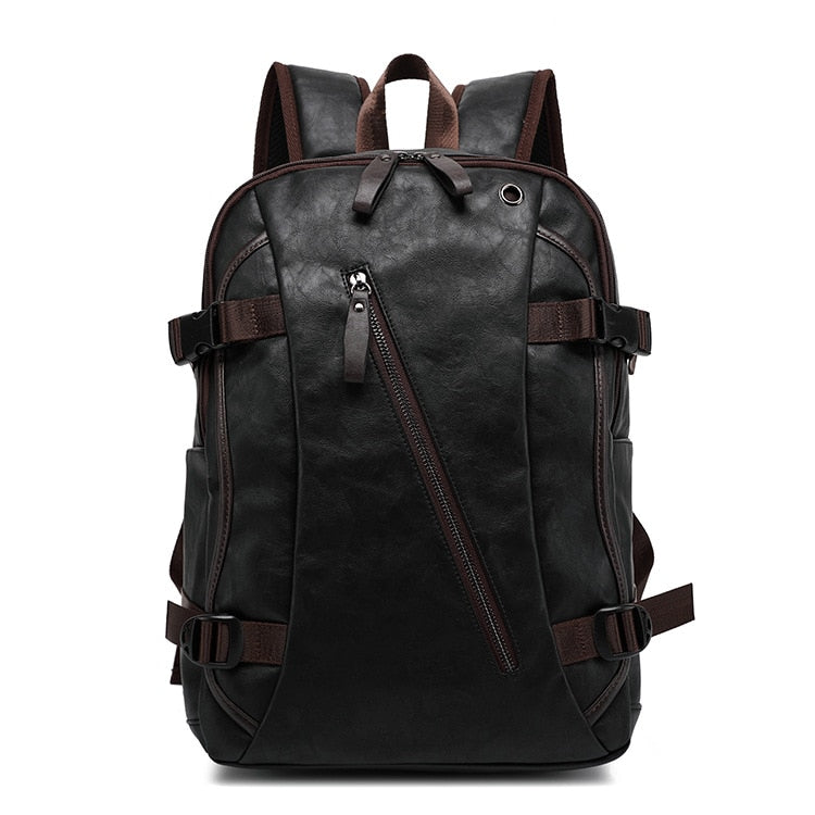 Sac à dos homme faux cuir noir – Image 2