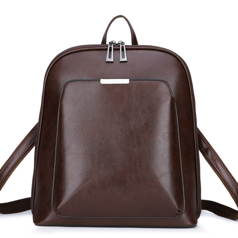 Sac à dos femme simili cuir marron vintage