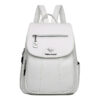 Sac à dos en simili cuir pour femme blanc avec bretelle