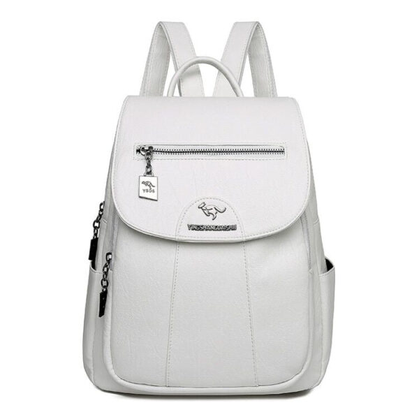Sac à dos en simili cuir pour femme blanc avec bretelle