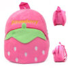 Sac à dos peluche fraise rose