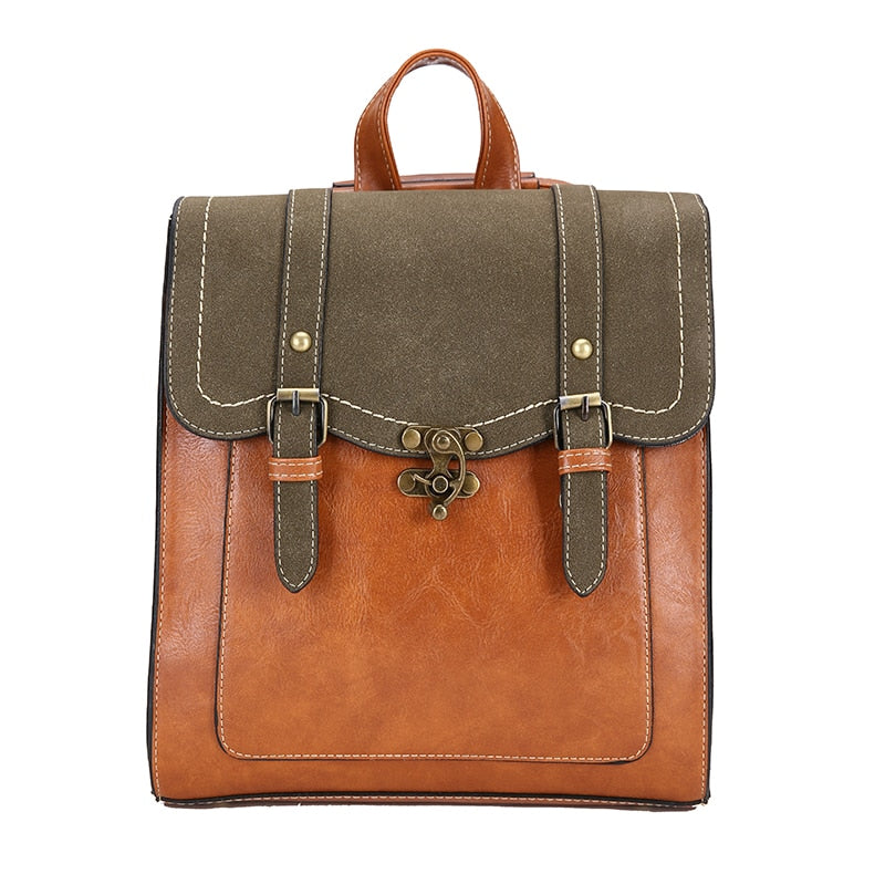 Sac à dos vintage femme en cuir PU – Image 2