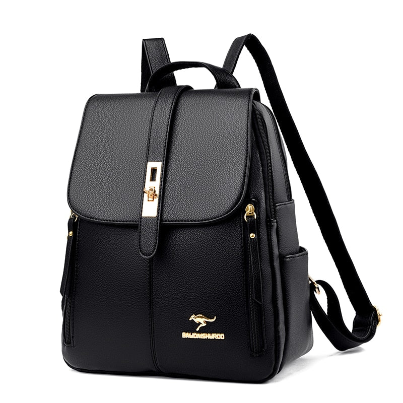 Sac à dos simili cuir noir femme – Image 2