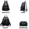 Sac à dos noir moderne similicuir femme