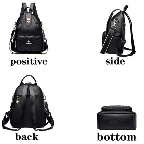 Sac à dos noir moderne similicuir femme