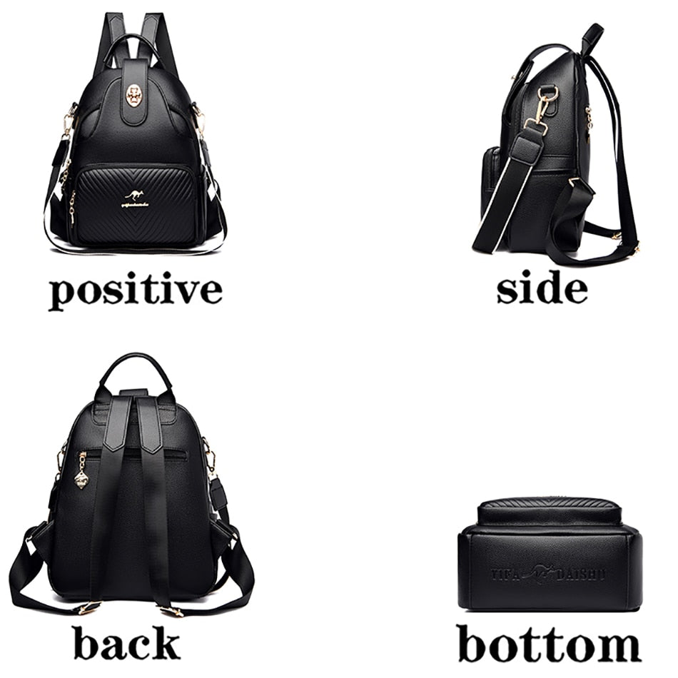 Sac à dos noir moderne similicuir femme