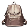 Sac à dos femme simili cuir double fermeture argenté